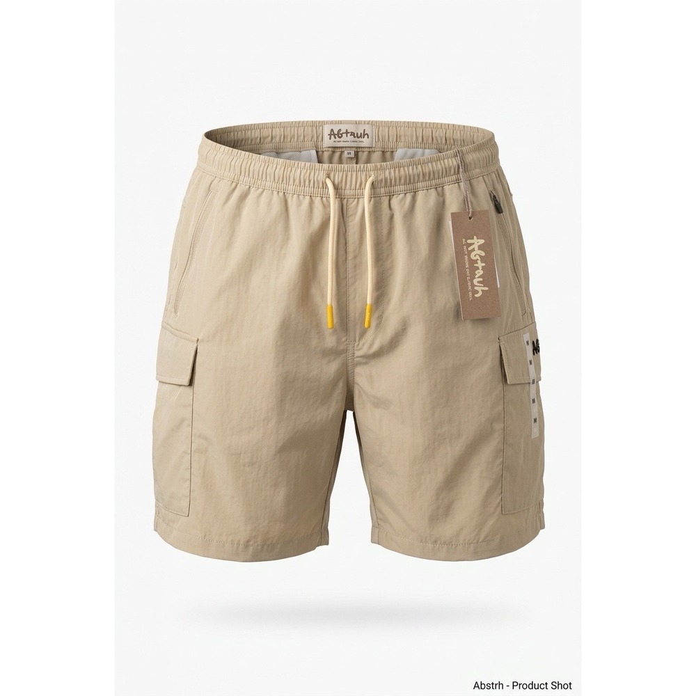 AGTAWH Mens Cargo Pocket Woven Shorts Oxford Tan AGS24WB1300 Size Medium NWT